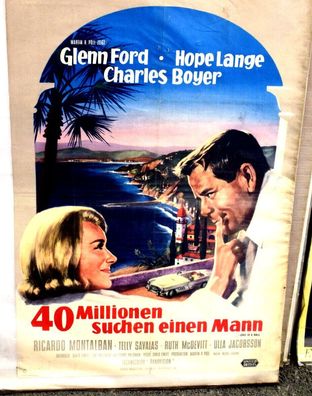 40 Millionen suchen einen Mann Glenn Ford 84 x 60cm Original Kinoplakat