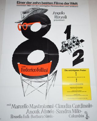 8 1/2 Federico Fellini Film Kinoposter A1 84 x 60cm Original Kinoplakat