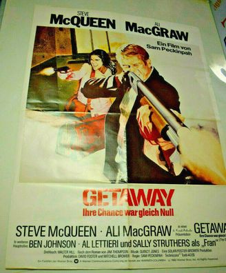 A 1 Kinoplakat - Getaway MIT STEVE McQUEEN ca. 60 x 84cm - Original Cinema