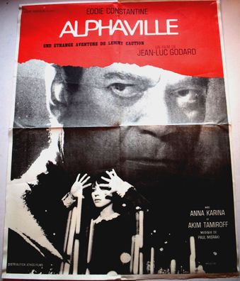 Alphaville Jean Luc Godard Eddie Constantine A1 84 x 60cm Original Kinoplakat