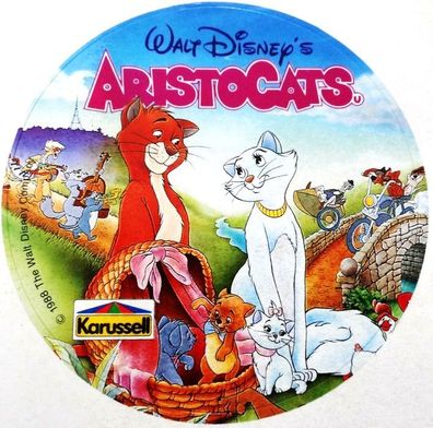 Aristocats Walt Disney/ Karusell Original Werbeaufkleber 10cm