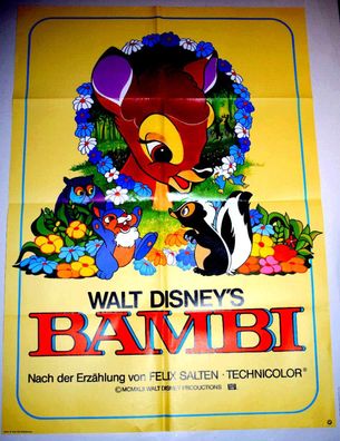 Bambi Walt Disney Filmposter A 1 Original Kinoplakat - ca. 60 x 84cm