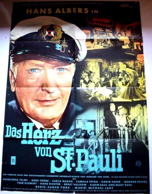 Das Herz von St. Pauli Hans Albers Filmposter A 1 Original Kinoplakat 60/84 2