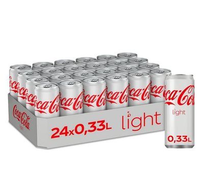 Coca Cola Light - Pure Coke Erfrischung 24 Dosen Original Light je 0,33L