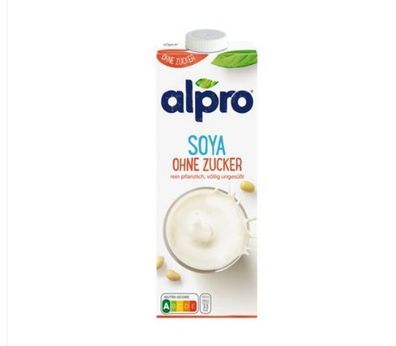 Alpro Soja ohne Zucker Laktosefrei, Vegan Calcium Ballaststoff 1 Liter