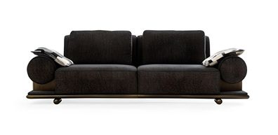 Modern Sofa 3 Sitzer Schwarz Hochwertig Polster Sofas Design Textil neu