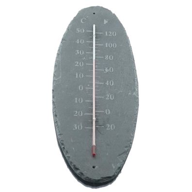 Esschert Design Thermometer Grau 40 cm aus Schiefer