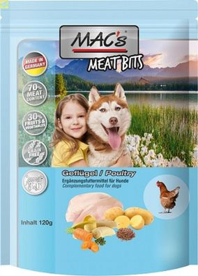 9 x MACs Dog Meat Bits Geflügel 120g