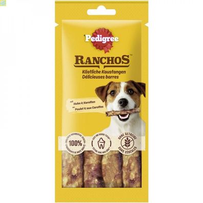 12 x Pedigree Ranchos Köstliche Kaustangen mit Huhn &amp; Karotten 40g