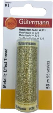 50m Metalleffekt-Faden W331 - Farbe 24 - gold