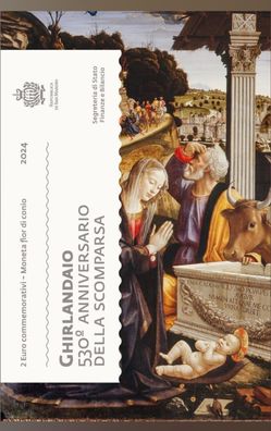 Original 2 euro 2024 Vatikan Ghirlandaio im Klappfolder 2€ 2024 San Marino - VVK