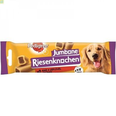 12 x Pedigree Snack Riesenknochen Medium mit Rind &amp; Geflügelgeschmack 180g