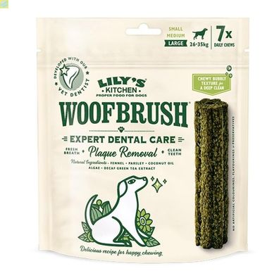 4 x Lilys Kitchen Dog Woofbrush Expert Dental Care Large 7 Stück