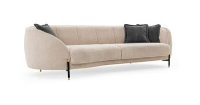 Couch Polster Beige Design Sofa 4 Sitz Sofas Textil Design Sofa Möbel neu