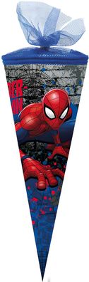 Nestler Schultüte 22 cm rund Tüll/ Textilborte Marvel Spider-Man