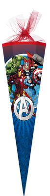 Nestler Schultüte 85 cm 6-eckig Tüll/ Textilborte Marvel Avengers