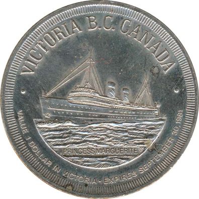 Kanada 1 Dollar 1981 Victoria B.C. Regionalgeld*