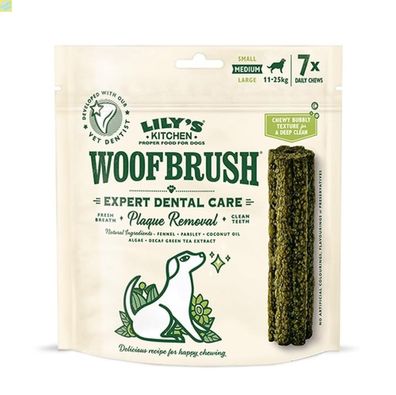 5 x Lilys Kitchen Dog Woofbrush Expert Dental Care Medium 7 Stück