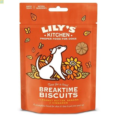 8 x Lilys Kitchen Dog Breaktime Biscuits for Dogs 80g