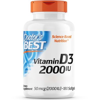 Doctor's Best, Vitamin D3, 2000 I. E, 180 Weichkapseln