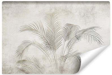 Muralo Vlies Selbstklebende Fototapete Palmenblätter Pflanzen Beton Retro Stil