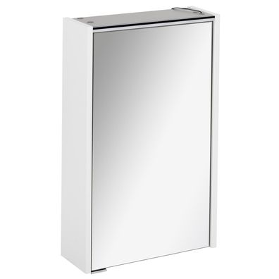 Fackelmann 82181 Spiegelschrank Bad mit LED Beleuchtung 50 cm weiß matt