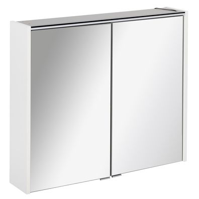 Fackelmann 82183 Spiegelschrank Bad mit LED Beleuchtung 80 cm weiß matt