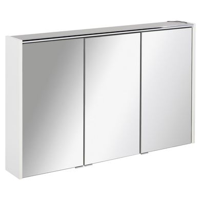 Fackelmann 82184 Spiegelschrank Bad mit LED Beleuchtung 110 cm weiß matt