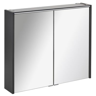 Fackelmann 82187 Spiegelschrank Bad mit LED Beleuchtung 80 cm anthrazit