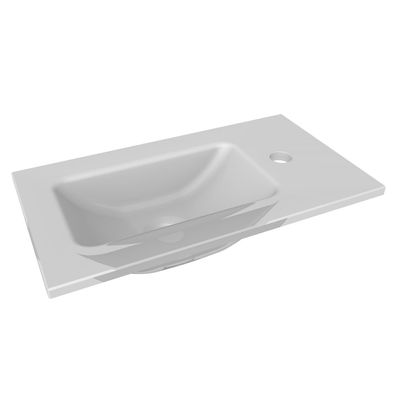 Fackelmann 82397 Waschbecken Gäste WC Glas 45 cm weiß