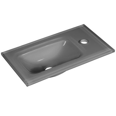 Fackelmann Gäste WC Waschbecken 45 cm aus Glas klein grau Handwaschbecken