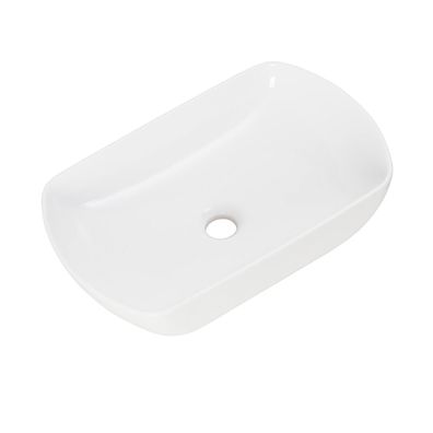 Fackelmann weißes ovales Aufsatzwaschbecken 50 cm aus Keramik Handwaschbecken