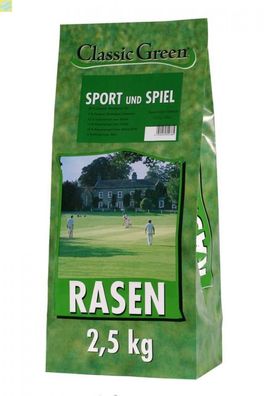 4 x Classic Green Rasen Sport &amp; Spiel Plastikbeutel 2,5kg