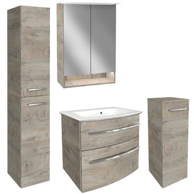 Fackelmann Badezimmermöbel Set B. Style 5-tlg. Unterschrank Becken Spiegelschrank