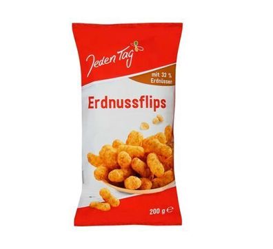 Erdnuss Flips Locken Mais Snack von Jeden Tag 200g - 3 Varianten/ Stück