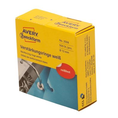 Avery Zweckform 3508 Verstärkungsringe 13 mm weiß 500 Stk Lochverstärker NEU