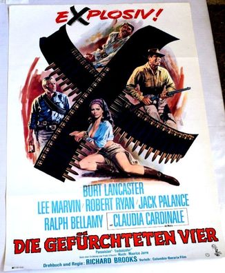 Die Gefürchteten Vier Burt Lancaster Filmposter A 1 Original Kinoplakat 60/84