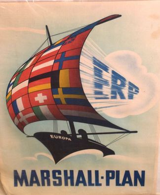 ERP Marshall-Plan Werbeplakat für den Marshallplan ca. 71 x 51 cm - (Gr. Bis 100cm)