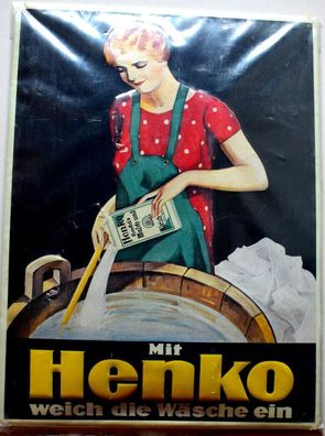 Henko Waschmittel Blechschild - ca. 29 x 39 cm NEU / OVP (Gr. ca. 29 x 39cm)