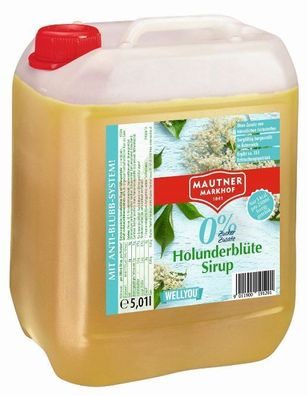 Holunder Sirup 0% Zucker frei Mautner Markhof 5l Kanister 2 Varianten/ Stückzahl