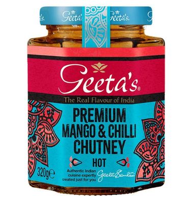 Geeta´s Premium Mango Chili Chutney Vegan Glutenfrei 320g 3 Stückzahlen