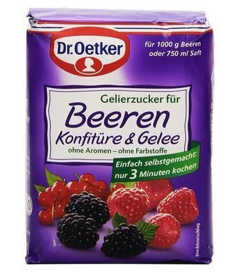 Dr Oetker Gelierzucker für Beeren & Gelee Konfitüre - 500g x 3 Packungen
