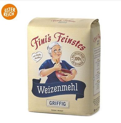 Fini's Feinstes Weizenmehl griffig W 480 Österreichischer WEIZEN - 1kg