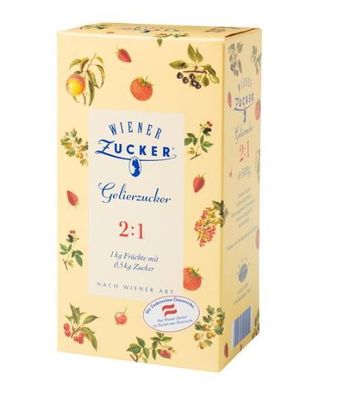 Gelierzucker 2:1 - 500g x 3 Packungen Wiener Zucker aus Österreich