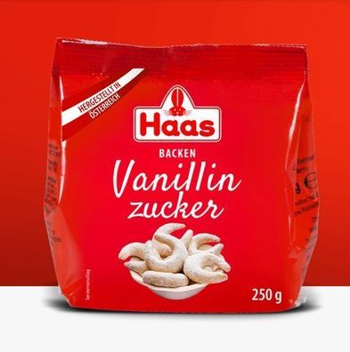 Haas Vanillie Vanillin Zucker 250g 3 Stückzahlen
