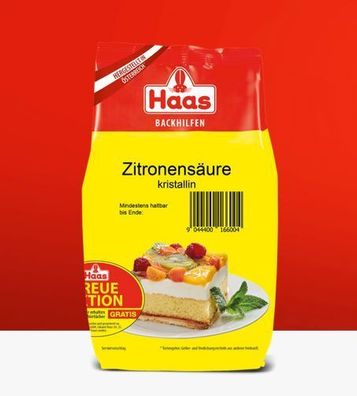 Haas Zitronensäure Citronensäure kristallin zum Einkochen, 1kg 3 Stückzahlen