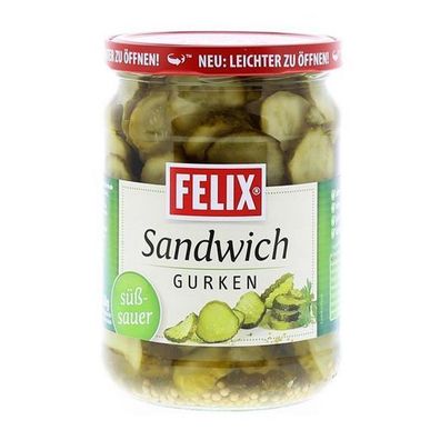 Efko Sandwichgurken Süß-Saurer 570g - Vegan, laktose-glutenfrei, Vegetarisch