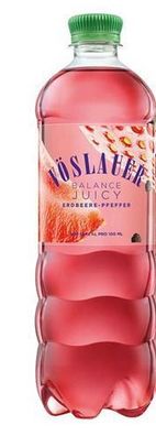 Erdbeer-Pfeffer Mineralwasser Softdrink Vegan Vöslauer Balance Juicy 750ml