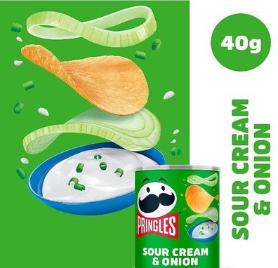 Pringles Sour Cream & Onion Vegan kleine Dosen f unterwegs 40g