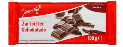Zartbitter Schokolade fein herb mindestens (Kakao: 50 % ) je 100g v. Jeden Tag